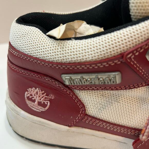 Vintage Timberland Red & White Leather/Mesh Field Boot Sneakers – Men’s 7.5M - Picture 5 of 6